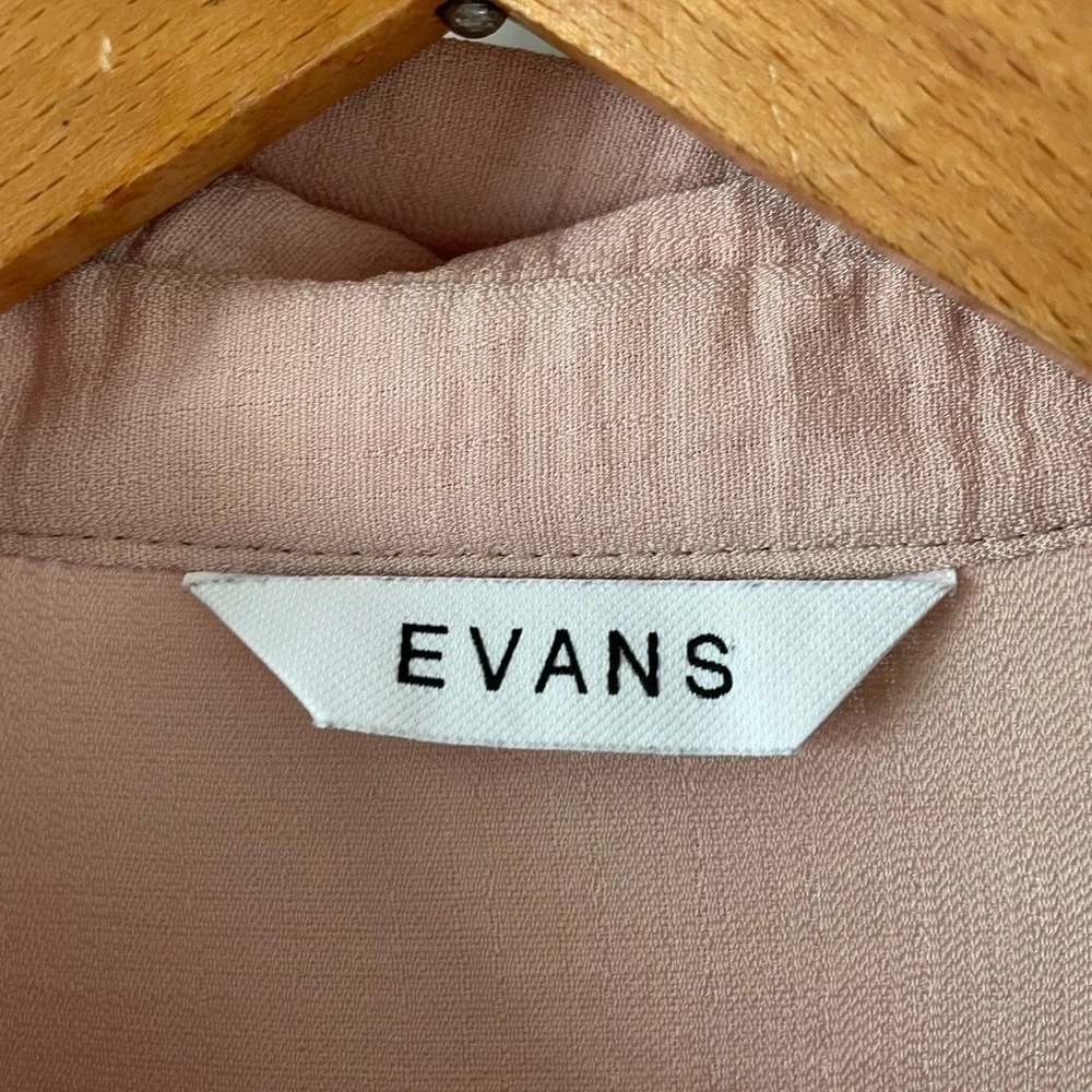 Evans Tiered Shirt Blouse Top Tunic Fit Plus Size 20 Pink Blush Long Sleeve - Picture 8 of 9
